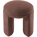  Color_Brown -- Bowen Brown Faux Shearling Teddy Fabric Upholstered Stool IMAGE 3