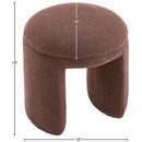  Color_Brown -- Bowen Brown Faux Shearling Teddy Fabric Upholstered Stool IMAGE 4