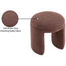  Color_Brown -- Bowen Brown Faux Shearling Teddy Fabric Upholstered Stool IMAGE 5