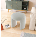  Color_Cream -- Bowen Cream Faux Shearling Teddy Fabric Upholstered Stool IMAGE 2