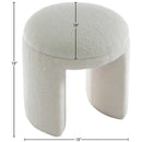  Color_Cream -- Bowen Cream Faux Shearling Teddy Fabric Upholstered Stool IMAGE 4