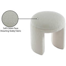  Color_Cream -- Bowen Cream Faux Shearling Teddy Fabric Upholstered Stool IMAGE 5