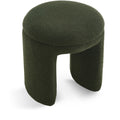  Color_Green -- Bowen Green Faux Shearling Teddy Fabric Upholstered Stool IMAGE 1