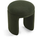  Color_Green -- Bowen Green Faux Shearling Teddy Fabric Upholstered Stool IMAGE 1