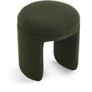 Meridian Bowen Green Faux Shearling Teddy Fabric Ottoman/Stool IMAGE 1