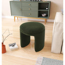  Color_Green -- Bowen Green Faux Shearling Teddy Fabric Upholstered Stool IMAGE 2