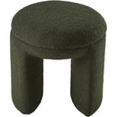  Color_Green -- Bowen Green Faux Shearling Teddy Fabric Upholstered Stool IMAGE 3