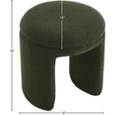  Color_Green -- Bowen Green Faux Shearling Teddy Fabric Upholstered Stool IMAGE 4