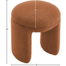Meridian Bowen Saddle Faux Shearling Teddy Fabric Ottoman/Stool IMAGE 4