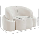  Manufacturer Color_Cream -- Principessa Cream Boucle Fabric Upholstered Chair IMAGE 17