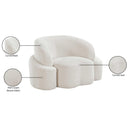 Meridian Principessa Cream Boucle Fabric Chair IMAGE 18
