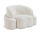Meridian Principessa Cream Boucle Fabric Chair IMAGE 1