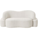 Meridian Principessa Cream Boucle Fabric Loveseat IMAGE 4