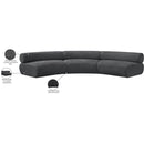 Meridian Bale Grey Chenille Fabric Modular Sofa IMAGE 13