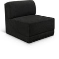 Meridian Ollie Black Boucle Fabric Armless IMAGE 1