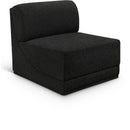 Meridian Ollie Black Boucle Fabric Armless IMAGE 1