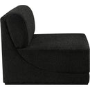 Meridian Ollie Black Boucle Fabric Armless IMAGE 5
