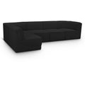  Manufacturer Color_Black -- Meridian Ollie Fabric 5 pc Sectional IMAGE 1