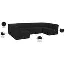  Meridian Ollie 128" Black Boucle Fabric Upholstered 6 pc Modular Sectional IMAGE 13