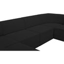 Meridian Ollie Black Boucle Fabric Modular Sectional IMAGE 9