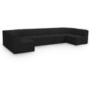 Meridian Ollie Black Boucle Fabric Modular Sectional IMAGE 1
