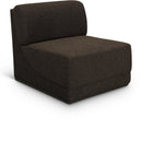  Manufacturer Color_Brown -- Ollie Brown Boucle Fabric Upholstered Modular Armless Chair IMAGE 1