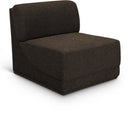 Meridian Ollie Brown Boucle Fabric Armless IMAGE 1