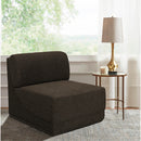 Meridian Ollie Brown Boucle Fabric Armless IMAGE 2