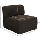  Meridian Ollie Brown Boucle Fabric Upholstered Modular Armless Chair IMAGE 8