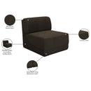  Manufacturer Color_Brown -- Ollie Brown Boucle Fabric Upholstered Modular Armless Chair IMAGE 9