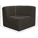  Meridian Ollie Brown Boucle Fabric Upholstered Modular Corner Chair IMAGE 8
