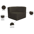  Manufacturer Color_Brown -- Ollie Brown Boucle Fabric Upholstered Modular Corner Chair IMAGE 9