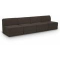  Manufacturer Color_Brown -- Ollie 120" Brown Boucle Fabric Upholstered 4 pc Armless Modular Sofa IMAGE 1
