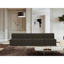  Manufacturer Color_Brown -- Ollie 120" Brown Boucle Fabric Upholstered 4 pc Armless Modular Sofa IMAGE 2