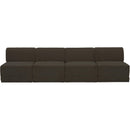  Manufacturer Color_Brown -- Ollie 120" Brown Boucle Fabric Upholstered 4 pc Armless Modular Sofa IMAGE 4
