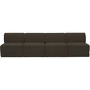 Meridian Ollie Brown Boucle Fabric Modular Sofa IMAGE 4