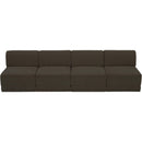  Manufacturer Color_Brown -- Ollie 120" Brown Boucle Fabric Upholstered 4 pc Armless Modular Sofa IMAGE 5
