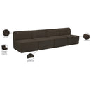  Manufacturer Color_Brown -- Ollie 120" Brown Boucle Fabric Upholstered 4 pc Armless Modular Sofa IMAGE 9