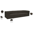  Meridian Ollie 128" Brown Boucle Fabric Upholstered 4 pc Modular Sofa IMAGE 13