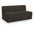  Manufacturer Color_Brown -- Ollie 60" Brown Boucle Fabric Upholstered 2 pc Armless Modular Loveseat IMAGE 1