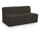  Manufacturer Color_Brown -- Ollie 60" Brown Boucle Fabric Upholstered 2 pc Armless Modular Loveseat IMAGE 1