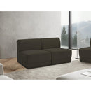  Manufacturer Color_Brown -- Ollie 60" Brown Boucle Fabric Upholstered 2 pc Armless Modular Loveseat IMAGE 2