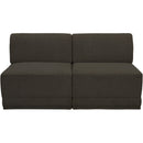  Manufacturer Color_Brown -- Ollie 60" Brown Boucle Fabric Upholstered 2 pc Armless Modular Loveseat IMAGE 4