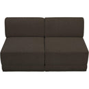  Manufacturer Color_Brown -- Ollie 60" Brown Boucle Fabric Upholstered 2 pc Armless Modular Loveseat IMAGE 5
