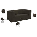  Meridian Ollie 68" Brown Boucle Fabric Upholstered 2 pc Modular Loveseat IMAGE 11