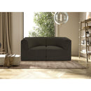 Manufacturer Color_Brown -- Ollie 68" Brown Boucle Fabric Upholstered 2 pc Modular Loveseat IMAGE 2