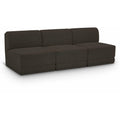  Manufacturer Color_Brown -- Ollie 90" Brown Boucle Fabric Upholstered 3 pc Armless Modular Sofa IMAGE 1