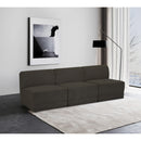  Manufacturer Color_Brown -- Ollie 90" Brown Boucle Fabric Upholstered 3 pc Armless Modular Sofa IMAGE 2
