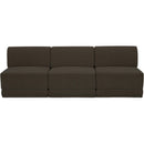  Manufacturer Color_Brown -- Ollie 90" Brown Boucle Fabric Upholstered 3 pc Armless Modular Sofa IMAGE 4