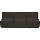  Manufacturer Color_Brown -- Ollie 90" Brown Boucle Fabric Upholstered 3 pc Armless Modular Sofa IMAGE 5